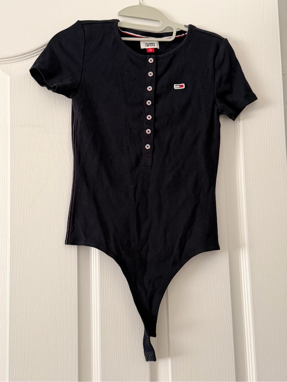 Tommy Hilfiger Black Short-Sleeve Henley Bodysuit